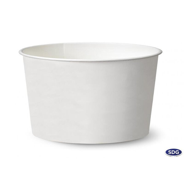 Pot à glace en carton blanc 200 ml - sdg - lot de 1645 -  - carton x64mm