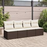 vidaXL Salon de jardin avec coussins 2Pièces marron résine tressée acacia