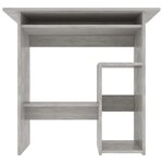 Bureau table poste de travail meuble d'ordinateur informatique étude 80 x 45 x 74 cm bois d’ingénierie gris 02_0023847
