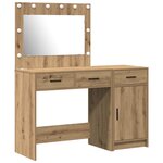vidaXL Table de Toilette avec tiroir 2 Pièces Marron 40 x 41 x 75 cm
