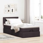 vidaXL Cadre de lit ottoman avec matelas marron foncé 80x200 cm tissu