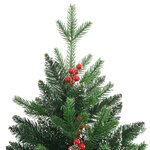 vidaXL Sapin de Noël artificiel à charnières avec baies rouges 120 cm