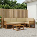 vidaXL Ensemble de canapés d'extérieur 6 Pièces Naturel et Beige