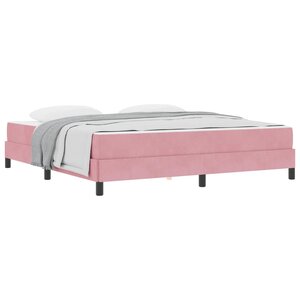 vidaXL Lit à ressorts avec matelas Rose 180 x 210 cm tissu