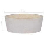 vidaXL Lavabo Crème Ø40x15 cm Marbre