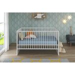 Lit bébé 70 x 140 cm + commode à langer + armoire - Blanc