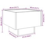 vidaXL Table d'appoint et LED sonoma gris 40x40x30cm bois d'ingénierie