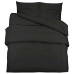 vidaXL Ensemble de housse de couette Noir 260x240 cm Coton