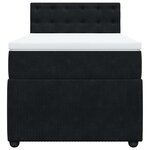vidaXL Sommier à lattes de lit et matelas Noir 80x200 cm Velours