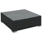 vidaXL Salon de jardin 6 Pièces avec coussins résine tressée noir