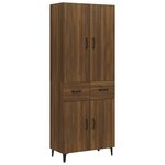 Vidaxl buffet haut chêne marron 69 5x34x180 cm bois d'ingénierie