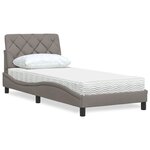 vidaXL Lit avec matelas taupe 90x190 cm tissu