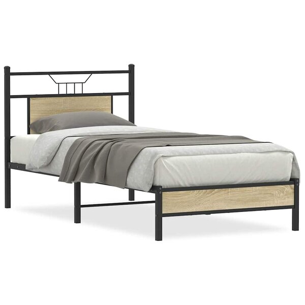 vidaXL Cadre de lit sans matelas chêne sonoma 90x190 cm