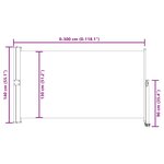 vidaXL Auvent latéral rétractable de patio 140 x 300 cm Noir