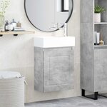 vidaXL Meuble de salle de bain avec robinet Gris béton