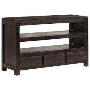 vidaXL Meuble TV Bois d'acacia solide 90 x 30 x 55 cm Marron foncé