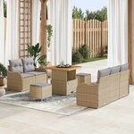 vidaXL Ensemble de canapé de jardin 8 Pièces Beige  Gris clair