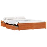 vidaXL Cadre de lit Cire marron 160 x 200 cm Bois de Pin Massif