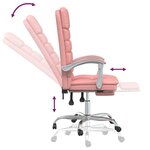 vidaXL Fauteuil de massage inclinable de bureau Rose Similicuir