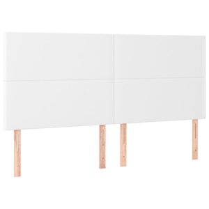 vidaXL Tête de lit blanche 200 x 5 x 118/128 cm similicuir