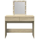 vidaXL Coiffeuse avec LED chêne sonoma 100x40x130 cm