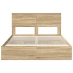 vidaXL Lit de Rangement Chêne Sonoma 140 x 200 cm Bois d'ingénierie