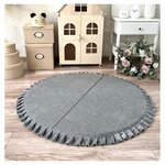 Tapis de jeu pliable velours 105 rond gris