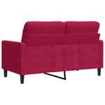 vidaXL Canapé à 2 places Rouge bordeaux 120 cm Velours