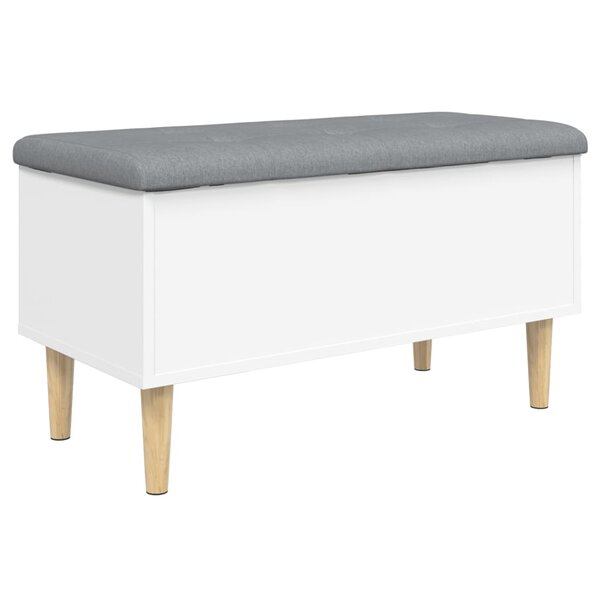 vidaXL Banc de rangement blanc 82x42x46 cm bois d'ingénierie