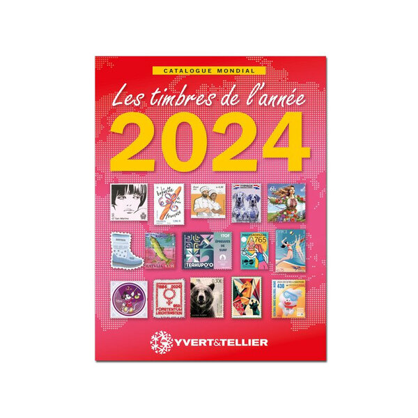 Catalogue Mondial des nouveautés de timbres 2024 en couleurs.