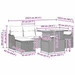 Ensemble de canapé de jardin vidaXL 7 pièces avec coussins rotin synthétique noir