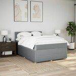 vidaXL Sommier à lattes de lit avec matelas Gris clair 140x190cm Tissu