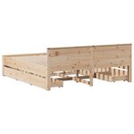 vidaXL Cadre de lit sans matelas avec tête de lit 200x200 cm bois pin