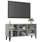 vidaXL Meuble TV avec pieds en métal Sonoma gris 103 5x30x50 cm