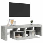 vidaXL Meuble TV avec lumières LED Gris béton 140x36 5x40 cm