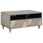 vidaXL Table basse Gris 80 x 54 x 40 cm Bois de mangue massif