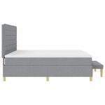 vidaXL Lit à ressorts avec matelas Gris clair 200 x 200 cm tissu