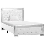 vidaXL Cadre de lit Blanc Similicuir 90 x 200 cm
