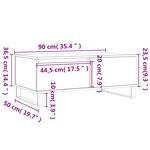 vidaXL Table basse Chêne marron 90x50x36 5 cm Bois d'ingénierie