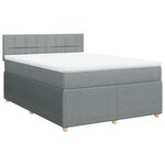vidaXL Sommier à lattes de lit avec matelas Gris clair 140x190cm Tissu