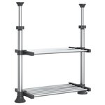 vidaXL Étagère de cuisine 50x25x(50-70) cm aluminium