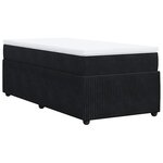 vidaXL Sommier à lattes de lit avec matelas Noir 90x200 cm Velours