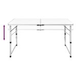 vidaXL Table pliable de camping Hauteur réglable Aluminium 120x60 cm