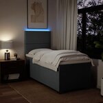 vidaXL Sommier à lattes de lit avec matelas Gris foncé 80x200 cm Tissu