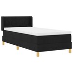 vidaXL Lit à ressorts avec matelas noir 90x200 cm en tissu