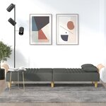 vidaXL Canapé-lit avec accoudoirs gris foncé tissu