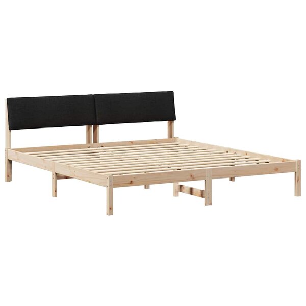 vidaXL Cadre de lit Marron et noir 180 x 200 cm Bois massif en pin