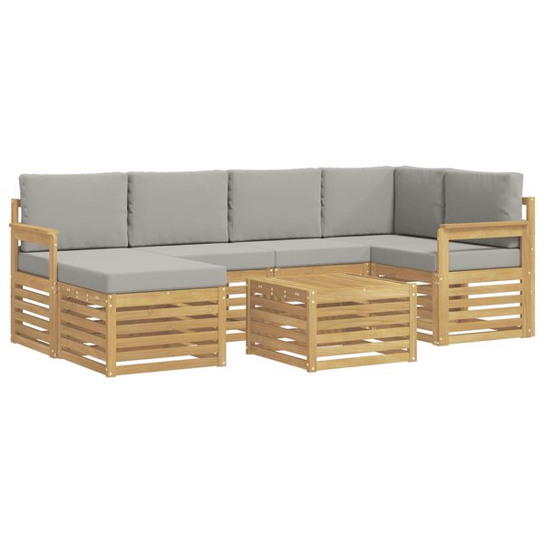 vidaXL Ensemble de canapés d'extérieur 7 pc Blanc et gris clair
