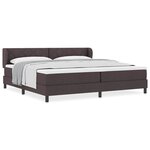 vidaXL Lit boxspring avec matelas Marron foncé 200 x 200 cm tissu