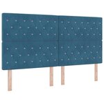 vidaXL Tête de lit LED avec bandes LED Bleu foncé 180 cm Velours